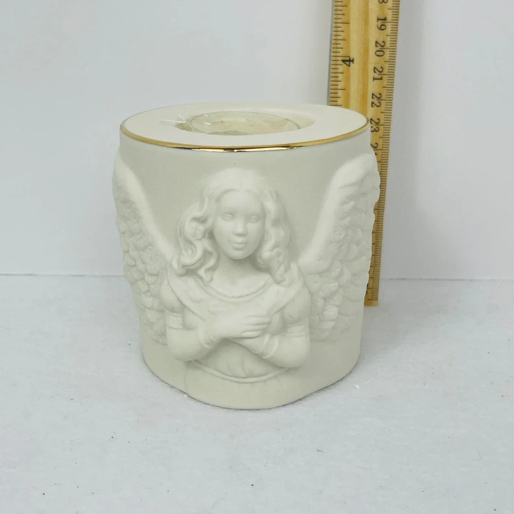Lenox Radiant Light Angel Votive Ivory Porcelain Gold Trim Candle Holder 863056
